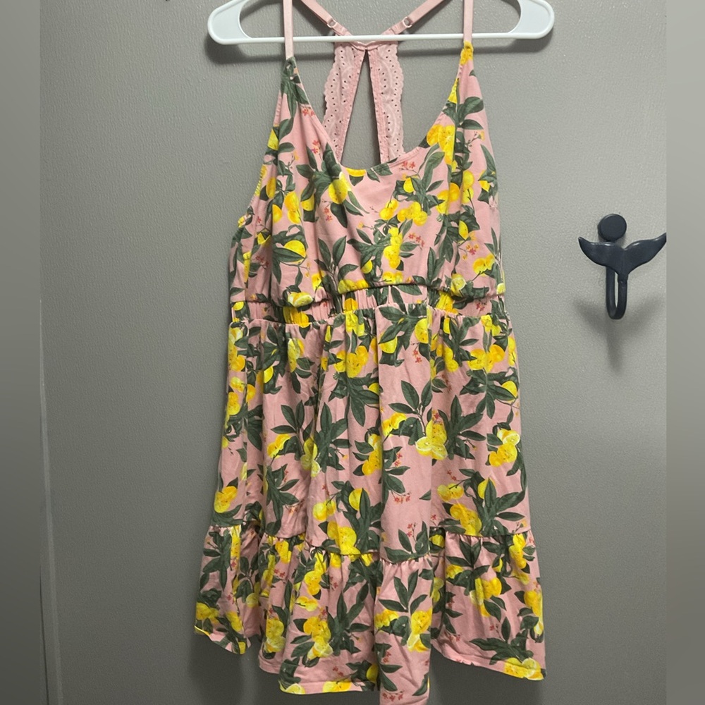 Cacique Sleep Lounge Dress 22/24 Lemons & Lace Trim Chemise Strappy